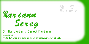 mariann sereg business card